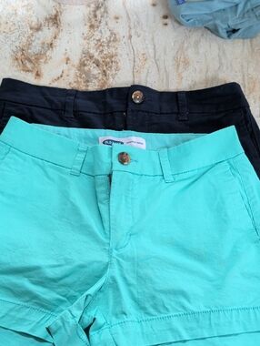 Old Navy Turquoise and Black Cotton Chino Shorts